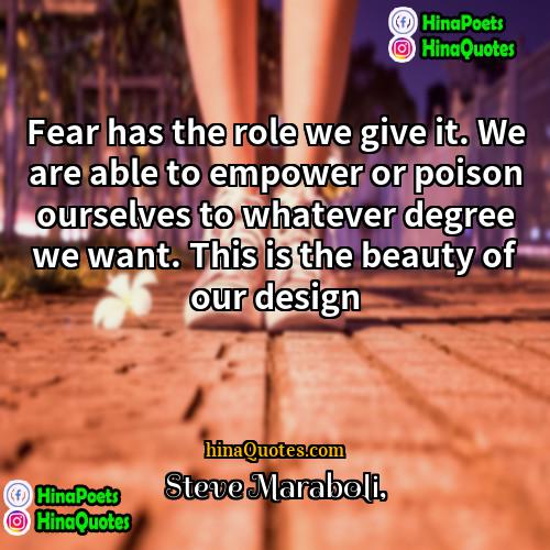 Steve Maraboli Quotes | Fear has the role we give it.